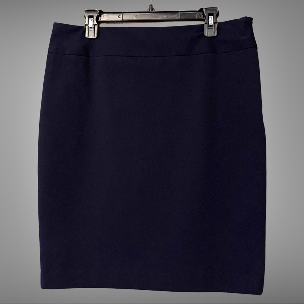 Liz Claiborne size 12 dark navy blue career professional office pencil skirt